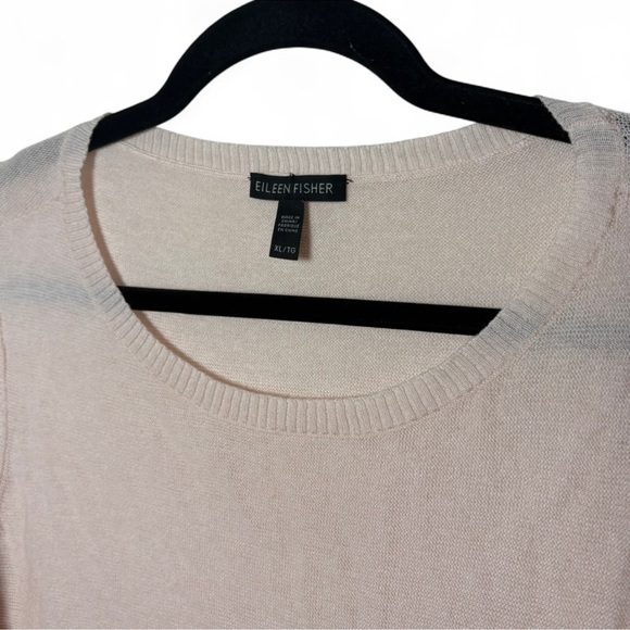 Eileen Fisher XL Pink Silk Blend Top | Organic Cotton Tencel Lyocell Tee - Picture 3 of 6